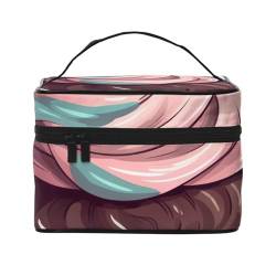 Flache Make-up-Tasche für Damen, Motiv: Cupcakes, wasserfest, faltbar, Kulturbeutel, Lehrergeschenk, Flache Cupcakes, Einheitsgröße von BONDIJ