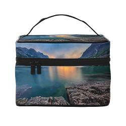 Garden Potatoes Reise-Make-up-Tasche für Frauen, wasserabweisende Kosmetiktasche, faltbare Kulturtasche, Lehrer-Geschenke, Gletscher-Nationalpark, Einheitsgröße von BONDIJ