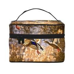 Mallard Sunset Reise-Make-up-Tasche für Frauen, wasserabweisende Kosmetiktasche, faltbar, Kulturbeutel, Lehrer-Geschenke, Stockente Sonnenuntergang, Einheitsgröße von BONDIJ