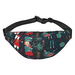 Nussknacker Ballett Xmas Dance Bauchtasche für Damen und Herren, leichte, verstellbare Hüfttasche für Reisen, Wandern, Radfahren, Schwarz , Einheitsgröße von BONDIJ