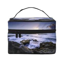 Puerto Rico – Strand-Reise-Make-up-Tasche für Frauen, wasserabweisende Kosmetiktasche, faltbare Kulturtasche, Lehrergeschenke, Puerto Rico - Strand, Einheitsgröße von BONDIJ