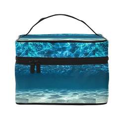 Quallen Illustration Reise Make-up Tasche für Frauen, wasserdichte Kosmetiktasche Faltbare Kulturbeutel Lehrer Geschenke, ocean, Einheitsgröße von BONDIJ