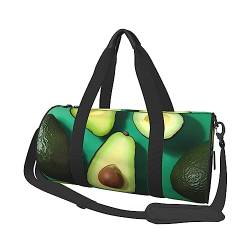 Runde Turnbeutel, Große Kapazität Reise Duffle Bag, Durable Avocado Obst Runde Reise Sport Taschen, Schwarz , Einheitsgröße von BONDIJ