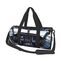 Runde Turnbeutel, Große Kapazität Reise Duffle Bag, Durable Flugzeug Cockpit Runde Reise Sport Taschen, Schwarz , Einheitsgröße von BONDIJ