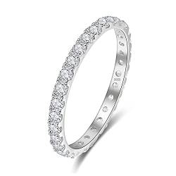 BONLAVIE Damen 925 Sterling Silber Ewigkeit Ehering Rundschliff Zirkonia Verlobung Versprechen Ring für Frauen Größe 59 von BONLAVIE