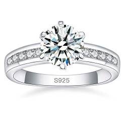 BONLAVIE Engagement Ring Vorschlagsring premium 925 Silver with 10 1.8mm Zirkonia Damen Ring von BONLAVIE