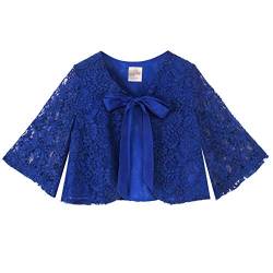 BONNY BILLY Mädchen 3/4 Ärmel Spitze Festlich Strickjacke Bolero Jacke 8-9 Jahre/128-134 Spitze Blau von BONNY BILLY