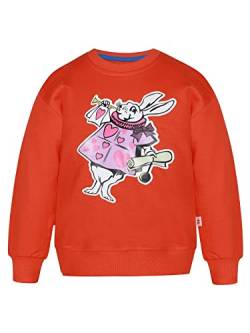 BONNY BILLY Mädchen Sweatshirt Langarmshirt Rundhals Hase Baumwolle Herbst Winter Kinder Kleidung 10-11 Jahre/140-146 8-Orange von BONNY BILLY