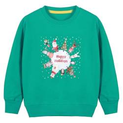 BONNY BILLY Mädchen Sweatshirt Langarmshirt Rundhals Weihnachten Baumwolle Herbst Winter Kinder Kleidung 10-11 Jahre/140-146 9-Grün von BONNY BILLY