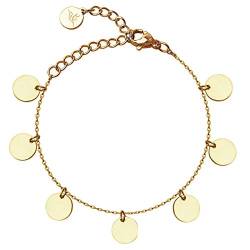 BONNYBIRD® Armband Plättchen Gold - Plättchen Armband Damen Gold, Layer Armband von BONNYBIRD