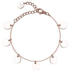 BONNYBIRD® Armband Plättchen Rosegold - Plättchen Armband Damen Rosegold, Layer Armband von BONNYBIRD