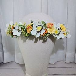 Sonnenblumen-Blumenkrone, Mädchen-Stirnband, Hochzeit, Haarschmuck, Kopfschmuck, Frauen, Blumengirlande, Braut-Blumen-Kopfbedeckung (Farbe: E, Größe: 1) von BONOOL