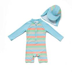 BONVERANO Baby Junge EIN stück Langärmelige-Kleidung UV-Schutz 50+ Badeanzug MIT Einem Reißverschluss(Bunte-Fringe,12-18 Monate… von BONVERANO