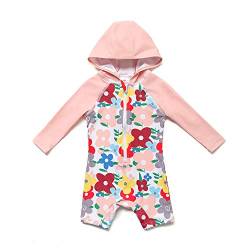 BONVERANO Baby Mädchen EIN stück Langärmelige-Kleidung UV-Schutz 50+ Badeanzug MIT Einem Reißverschluss…(Pink-Ou,6-9Monate… von BONVERANO