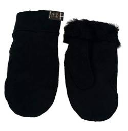 BOOM IT Lammfell Faust Handschuh für Herren oder Damen (h1) (XL, schwarz) von BOOM IT