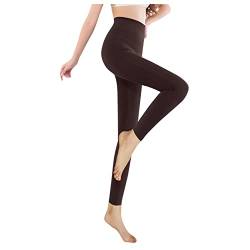 BOOMJIU Thermo Leggings Gefüttert Damen Winter Verdickte Thermoleggins Warm Plüsch Fleece Leggins High Waist Blickdicht Thermostrumpfhose für Outdoor Freizeit von BOOMJIU