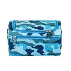 Makeup Tasche Camouflage Kosmetiktasche Unisex Reise Speicher Kulturtasche Aufbewahrungstasche Große Kapazität Hängende wasserdichte Kulturtasche-Blau von BOQUN