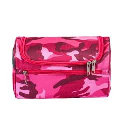 Makeup Tasche Camouflage Kosmetiktasche Unisex Reise Speicher Kulturtasche Aufbewahrungstasche Große Kapazität Hängende wasserdichte Kulturtasche-Rosa von BOQUN