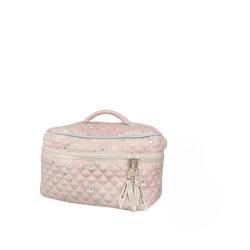 Makeup Tasche Süße Baumwollkosmetische Tasche Frauen Reißverschluss Kosmetische Aufbewahrungsbox Frauen Stoff Handtasche Form Tragbarer Toilettenartikel Tasche-Pink Bunny Box von BOQUN
