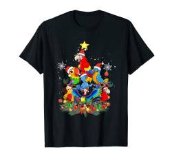 Papageien-Vogel-Weihnachtsbaum-Lichter, Ornament, Weihnachts-Pyjama, Geschenk T-Shirt von BORN IN 1972