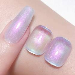 15ml U V Nagellack Shellac - BORN PRETTY Glitter Jelly Perle Lila Gel Nagellack Schimmernde Perle Meerjungfrau Natürlich Transluzent Schellack Nagellack für Nail Art DIY 75% Glitter Jelly von BORN PRETTY