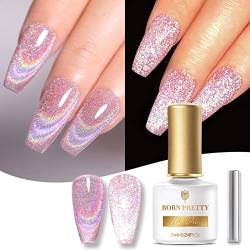 BORN PRETTY UV Nagellack Cat Magnetisch Eye Glitzer, Shellac Holografisch Gel Nagellack Magnetisch Regenbogen UV Lack Soak Off Schellack Nagellack Shining Glitter Super Shine mit Magnetstift von BORN PRETTY