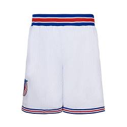 BOROLIN Herren Basketball Shorts Moive 90er Jahre Sporthose, Weiß, XX-Large von BOROLIN