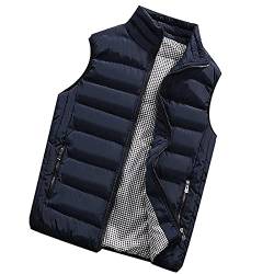 BORTGYUI Steppweste Herren Leicht Steppweste mit Stehkragen, Winter Wärme Dicke Herren Weste mit Reißverschluss, Premium Ärmellose Outdoorjacke XL 01-Dunkelblau von BORTGYUI