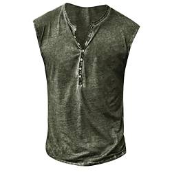 Herren Tank Top Herren Sommer Surfen Tanktop Muskelshirt für Training Fitnessstudio Fitness & Bodybuilding Tanktop Herren Sport lässig ärmellos T-Shirts Laufen Fitness Tankshirt 3XL 01-Armeegrün von BORTGYUI