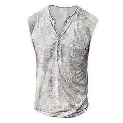 Herren Tank Top Herren Sommer Surfen Tanktop Muskelshirt für Training Fitnessstudio Fitness & Bodybuilding Tanktop Herren Sport lässig ärmellos T-Shirts Laufen Fitness Tankshirt M 01-Dunkelgrau von BORTGYUI