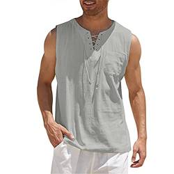 Herren Tank Top Herren Tanktop Muskelshirt für Training Fitnessstudio Fitness & Bodybuilding Tanktop Herren Sport lässig ärmellos T-Shirts Laufen Bodybuilding Fitness Tankshirt XXL 01-Grau von BORTGYUI