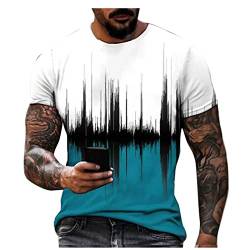 MäNner T-Shirt Herren T-Shirt Sommer Sport Oberteile Casual Rundhals Tunika Tops Vintage Kurzarm Tee Shirts Novel Print Sportshirt Schnell trocknend Sportshirt Regular Fit Laufshirt L 01-Weiß von BORTGYUI