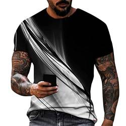 Oversized Tshirt Herren Herren T-Shirt Sommer Sport Oberteile Casual Rundhals Tunika Tops Vintage Kurzarm Tee Shirts Novel Print Sportshirt Schnell trocknend Sportshirt Fit Laufshirt 3XL 01-Grau von BORTGYUI