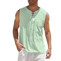 Tank Top Damen Sport Herren Tanktop Muskelshirt für Training Fitnessstudio Fitness & Bodybuilding Tanktop Herren Sport lässig ärmellos T-Shirts Laufen Bodybuilding Fitness Tankshirt L 01-Minzgrün von BORTGYUI