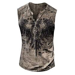 Tank Top Herren Gym Herren Sommer Surfen Tanktop Muskelshirt für Training Fitnessstudio Fitness & Bodybuilding Tanktop Herren Sport lässig ärmellos T-Shirts Laufen Fitness Tankshirt XXL Dunkelgrau von BORTGYUI