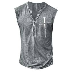 Tank Top Herren Sport Herren Sommer Surfen Tanktop Muskelshirt für Training Fitnessstudio Fitness & Bodybuilding Tanktop Herren Sport lässig ärmellos T-Shirts Laufen Fitness Tankshirt XL 01-Braun von BORTGYUI