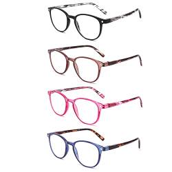 BOSAIL 4er-Pack Lesebrille Blaulichtfilter Brille Leicht Komfortables Leser Wert Designer Stil Herren Frauen 0.75 von BOSAIL