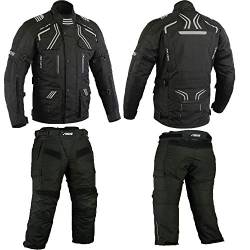 BOSMOTO Herren Kombi Motorradbekleidung Biker Anzug Zweiteiler Motorradkombi Schwarz (XXL) von BOSMOTO