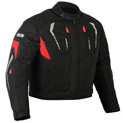 Herren Bikerjacke, Motorradjacke Textil Schwarz & Weiss (XXL) von BOSMOTO