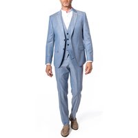 BOSS Black Herren Anzug blau Schurwolle meliert Slim Fit von BOSS Black