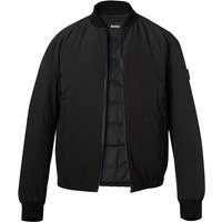 BOSS Black Herren Blouson schwarz Mikrofaser unifarben von BOSS Black