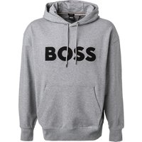 BOSS Black Herren Hoodie grau Baumwolle Logo und Motiv von BOSS Black