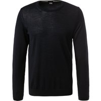 BOSS Black Herren Pullover blau unifarben von BOSS Black