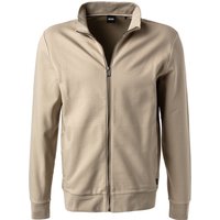 BOSS Black Herren Sweatjacke beige Baumwolle unifarben von BOSS Black