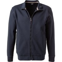 BOSS Black Herren Sweatjacke blau Baumwolle unifarben von BOSS Black