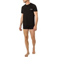 BOSS Black Herren T-Shirt+Trunk schwarz Baumwolle unifarben von BOSS Black