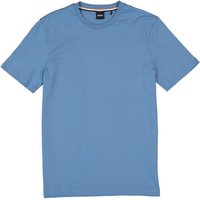 BOSS Black Herren T-Shirt blau Baumwolle von BOSS Black