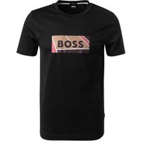 BOSS Black Herren T-Shirt schwarz Baumwolle Slim Fit von BOSS Black