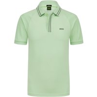 BOSS GREEN Glattes Poloshirt mit Streifen-Akzenten und Logo-Emblem, Slim Fit von BOSS Green