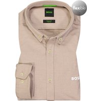 BOSS Green Herren Hemd beige Jersey meliert von BOSS Green